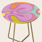 Smooth Contours Retro Modern Abstract Pattern Purple Lilac Lavender Lime Side Table Gallery Image 2