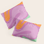 Smooth Contours Retro Modern Abstract Pattern Purple Lilac Lavender Lime Pillow Sham Gallery Image 3