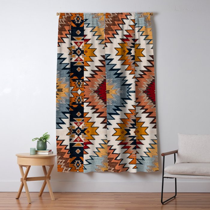 Southwestern Colorful Bohemian Window Curtain Gallery Image 5
