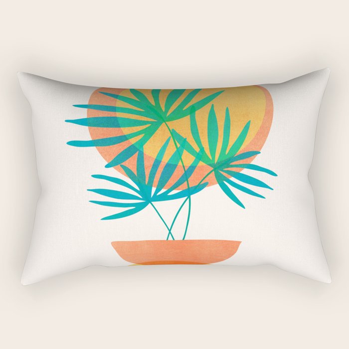 Summer Eclipse Mid Century Abstract Shapes Rectangular Pillow Gallery Image 1