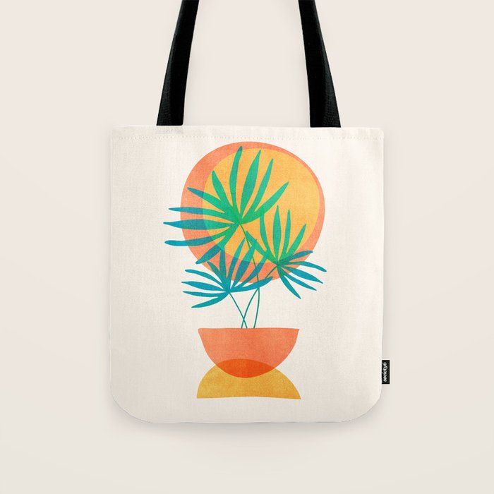 Summer Eclipse Mid Century Abstract Shapes Tote Bag Gallery Image 1