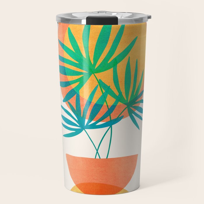 Summer Eclipse Mid Century Abstract Shapes Travel Mug Gallery Image 1