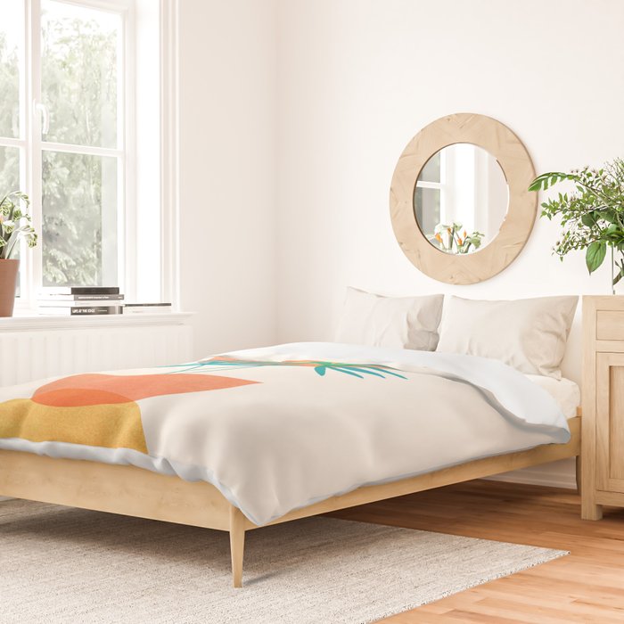 Summer Eclipse Mid Century Abstract Shapes Duvet Cover Gallery Image 2