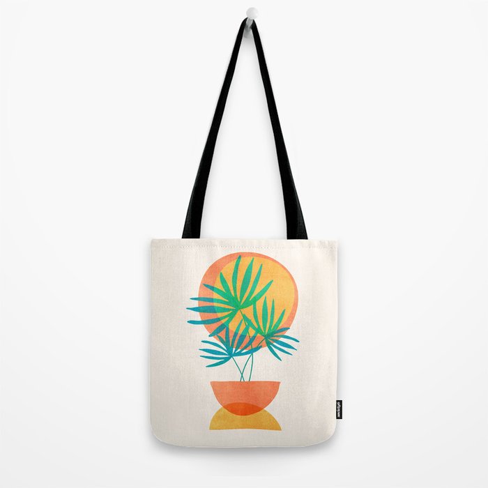 Summer Eclipse Mid Century Abstract Shapes Tote Bag Gallery Image 2