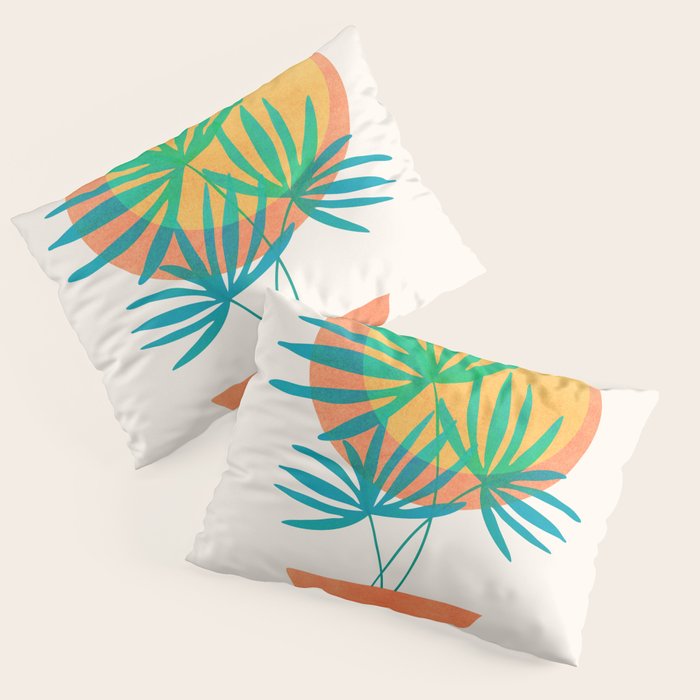 Summer Eclipse Mid Century Abstract Shapes Pillow Sham Gallery Image 3