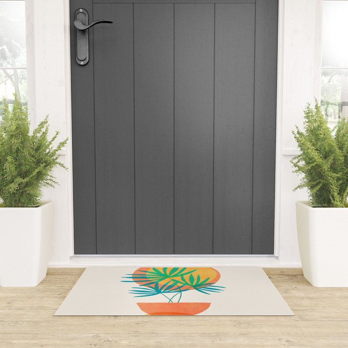 Summer Eclipse Mid Century Abstract Shapes Welcome Mat Gallery Image 3