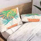 Summer Eclipse Mid Century Abstract Shapes Pillow Sham Gallery Image 2