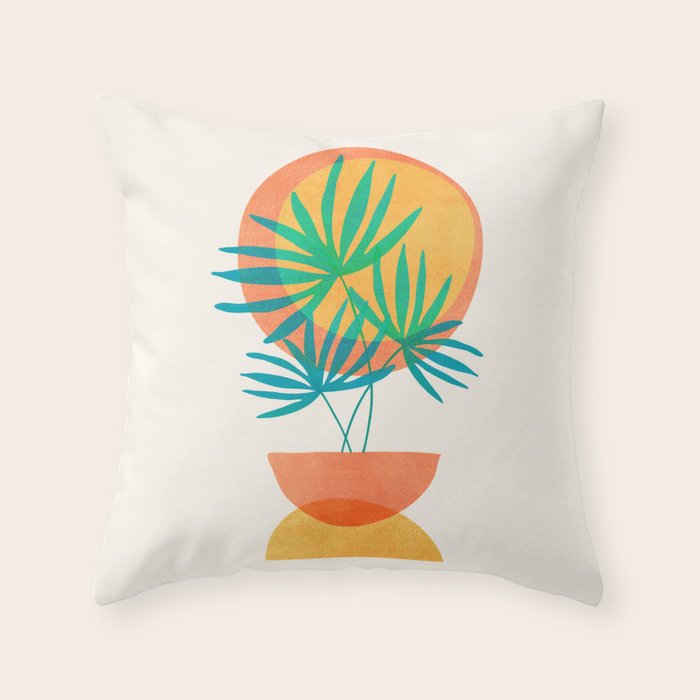 Summer Eclipse Mid Century Abstract Shapes Throw Pillow Gallery Image 6