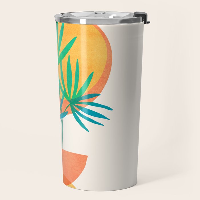 Summer Eclipse Mid Century Abstract Shapes Travel Mug Gallery Image 2