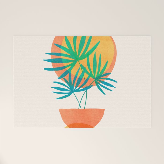 Summer Eclipse Mid Century Abstract Shapes Welcome Mat Gallery Image 1