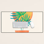 Summer Eclipse Mid Century Abstract Shapes Desk Mat Gallery Image 1