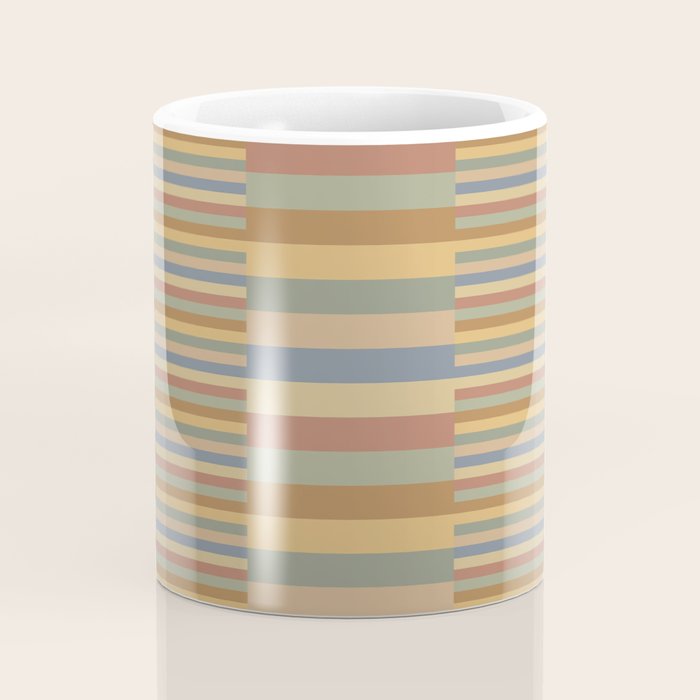 Mixed Stripes Pattern XXI Pastel Vintage Coffee Mug Gallery Image 4