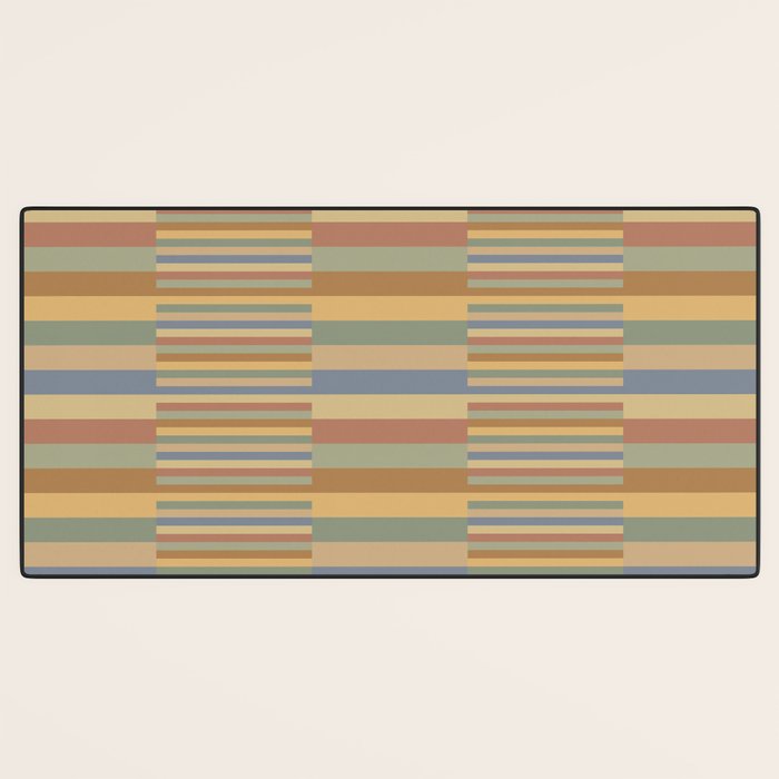 Mixed Stripes Pattern XXI Pastel Vintage Desk Mat Gallery Image 3
