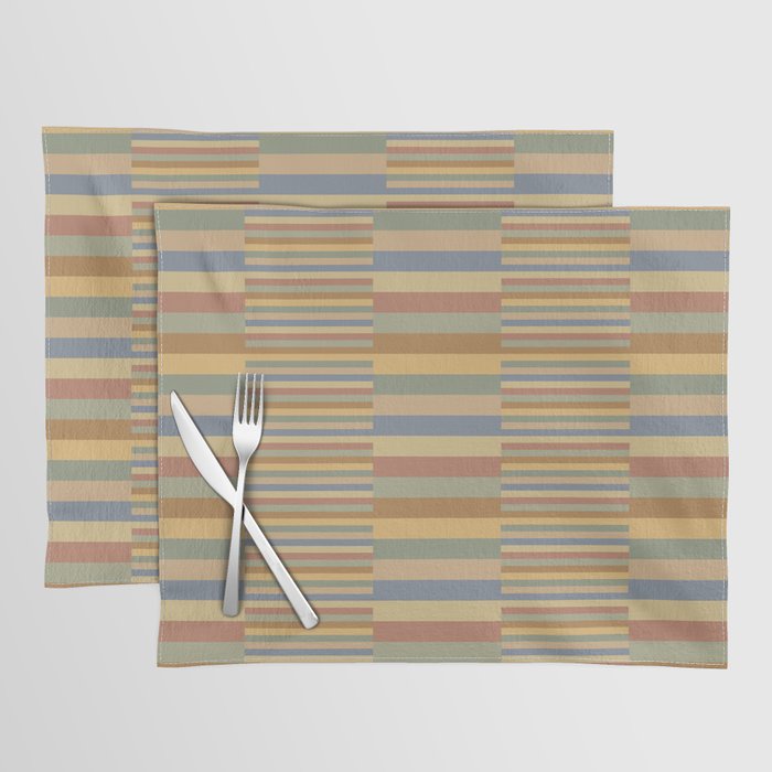 Mixed Stripes Pattern XXI Pastel Vintage Placemat Gallery Image 1