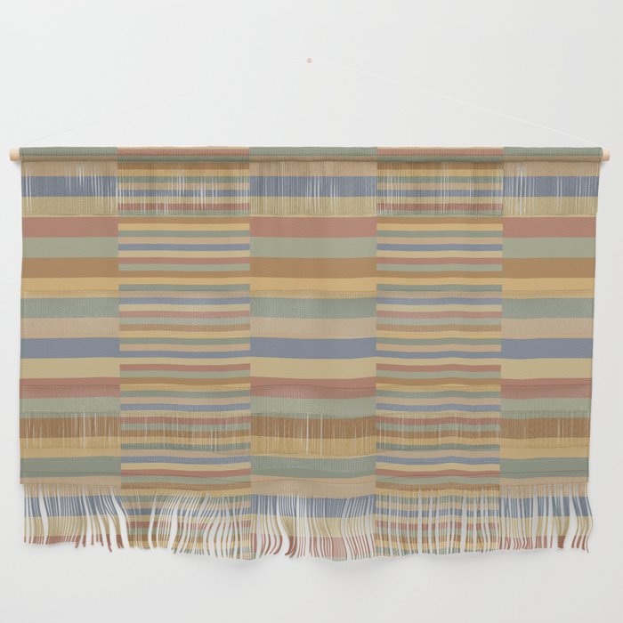 Mixed Stripes Pattern XXI Pastel Vintage Wall Hanging Gallery Image 1