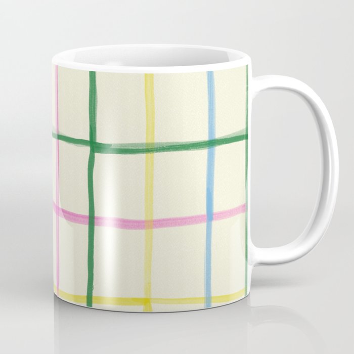 Abstract Tennis Net Pattern in Cream Coffee Mug Gallery Image 1