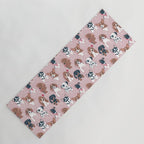 Pure love pockets I // blush pink background Dachshund Beagle Dalmatian Basset Hound Labrador Retriever Husky Welsh Corgi and Italian Greyhound dog puppies Yoga Mat Gallery Image 1