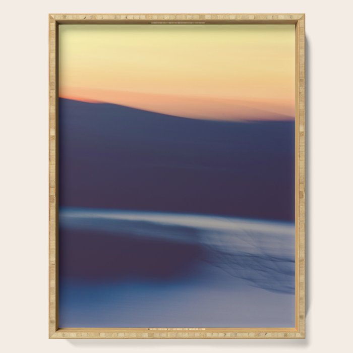 Mountain Sunrise Over Lake - Long Exposure Abstract Serving Tray Gallery Image 1