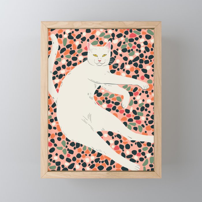 Cat Stretching Mini Art Print Gallery Image 1