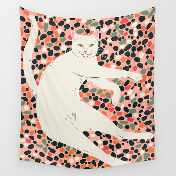 Cat Stretching Wall Tapestry Gallery Image 4