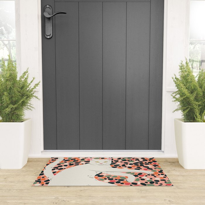 Cat Stretching Welcome Mat Gallery Image 3