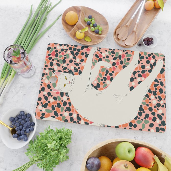 Cat Stretching Cutting Board Gallery Image 2