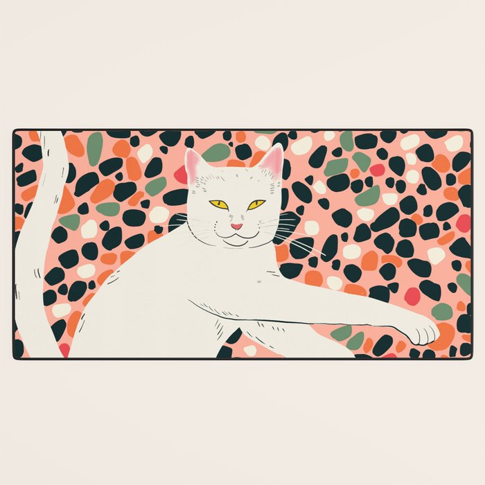 Cat Stretching Desk Mat Gallery Image 3
