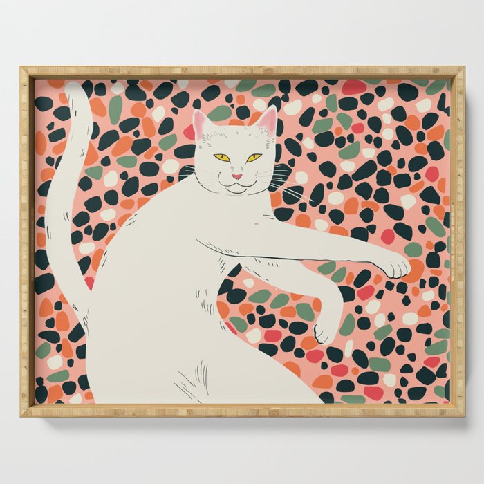 Cat Stretching Serving Tray Gallery Image 1