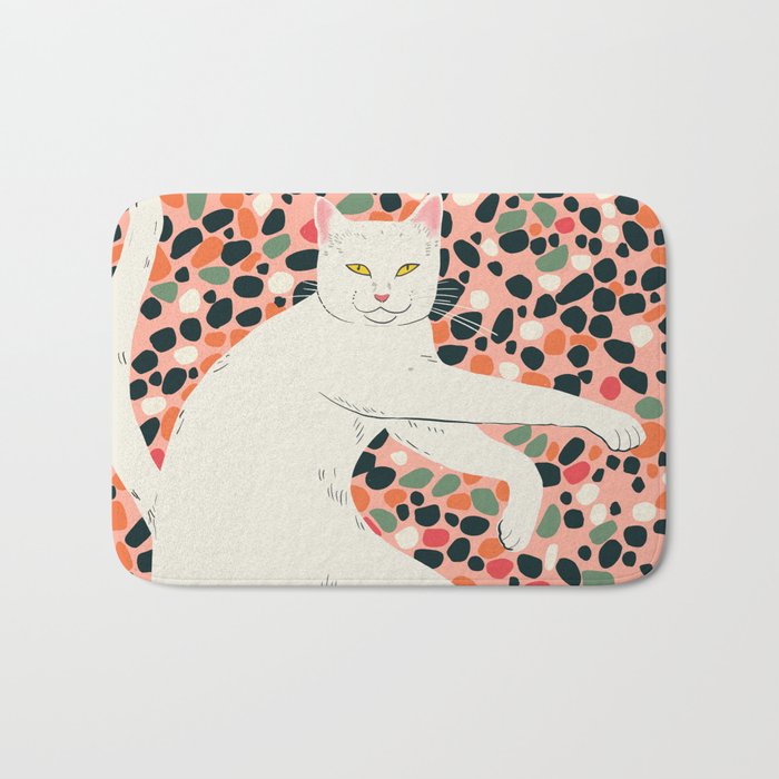 Cat Stretching Bath Mat Gallery Image 1