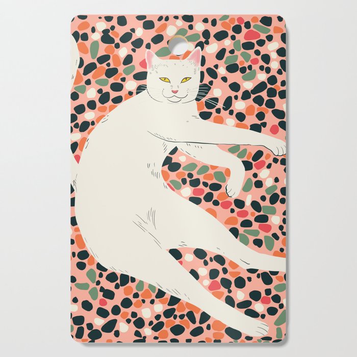 Cat Stretching Cutting Board Gallery Image 1