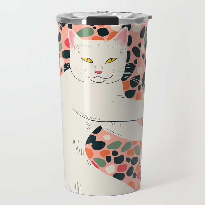 Cat Stretching Travel Mug Gallery Image 1