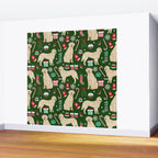 Golden Retriever festive christmas dog illustration pet portrait pet friendly gifts for dog breed Wall Mural Gallery Image 2