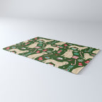Golden Retriever festive christmas dog illustration pet portrait pet friendly gifts for dog breed Rug Gallery Image 3
