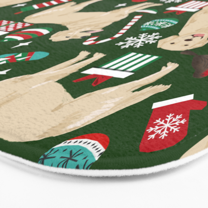 Golden Retriever festive christmas dog illustration pet portrait pet friendly gifts for dog breed Bath Mat Gallery Image 3