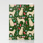 Golden Retriever festive christmas dog illustration pet portrait pet friendly gifts for dog breed Stationery Card Gallery Image 2