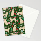 Golden Retriever festive christmas dog illustration pet portrait pet friendly gifts for dog breed Stationery Card Gallery Image 2