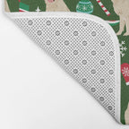 Golden Retriever festive christmas dog illustration pet portrait pet friendly gifts for dog breed Bath Mat Gallery Image 2