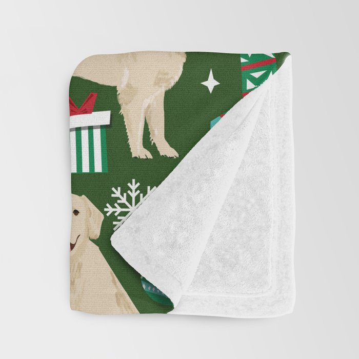 Golden Retriever festive christmas dog illustration pet portrait pet friendly gifts for dog breed Throw Blanket Gallery Image 3