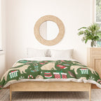 Golden Retriever festive christmas dog illustration pet portrait pet friendly gifts for dog breed Duvet Cover Gallery Image 3