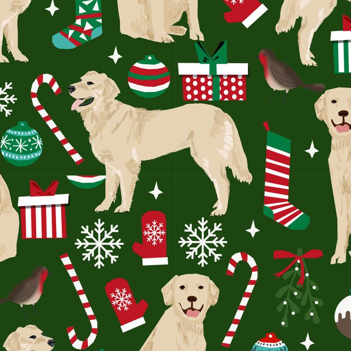 Golden Retriever festive christmas dog illustration pet portrait pet friendly gifts for dog breed Coffee Mug Gallery Image 2