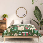 Golden Retriever festive christmas dog illustration pet portrait pet friendly gifts for dog breed Comforter Gallery Image 3
