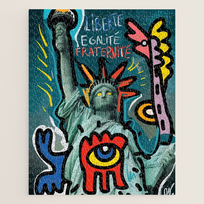 Liberté égalité fraternité Street Art French Graffiti Jigsaw Puzzle