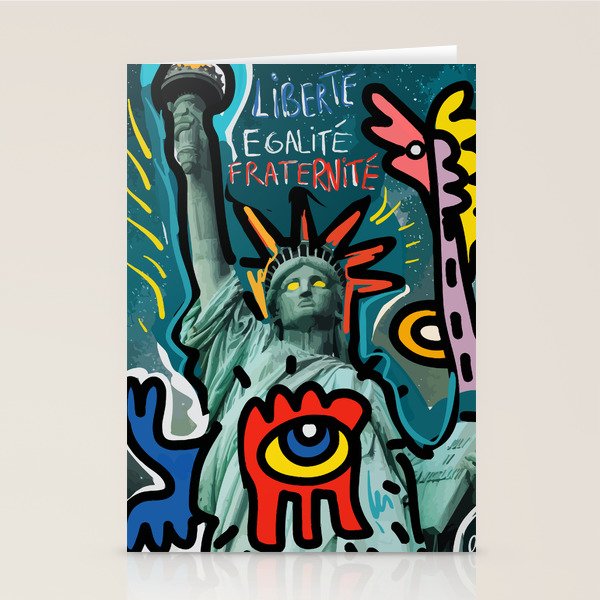 Liberté égalité fraternité Street Art French Graffiti Stationery Card Gallery Image 2