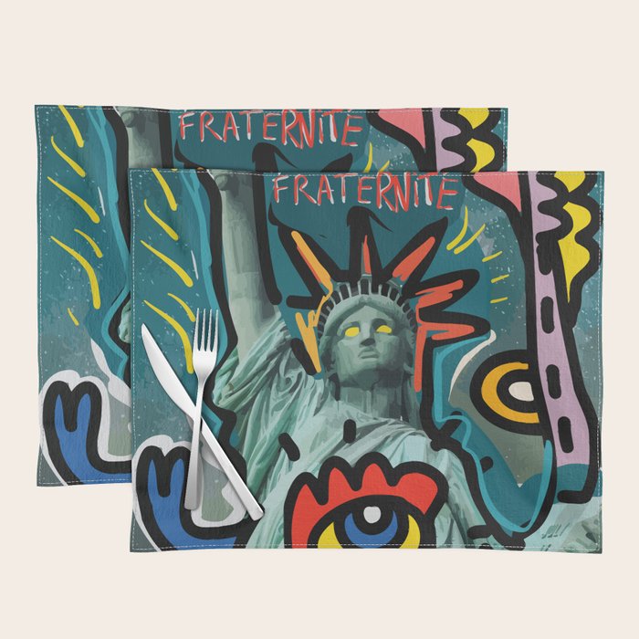 Liberté égalité fraternité Street Art French Graffiti Placemat Gallery Image 1
