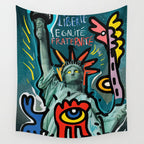 Liberté égalité fraternité Street Art French Graffiti Wall Tapestry Gallery Image 4