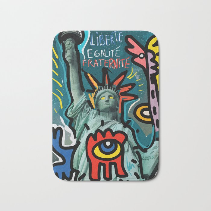 Liberté égalité fraternité Street Art French Graffiti Bath Mat Gallery Image 1