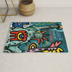 Liberté égalité fraternité Street Art French Graffiti Rug Gallery Image 1