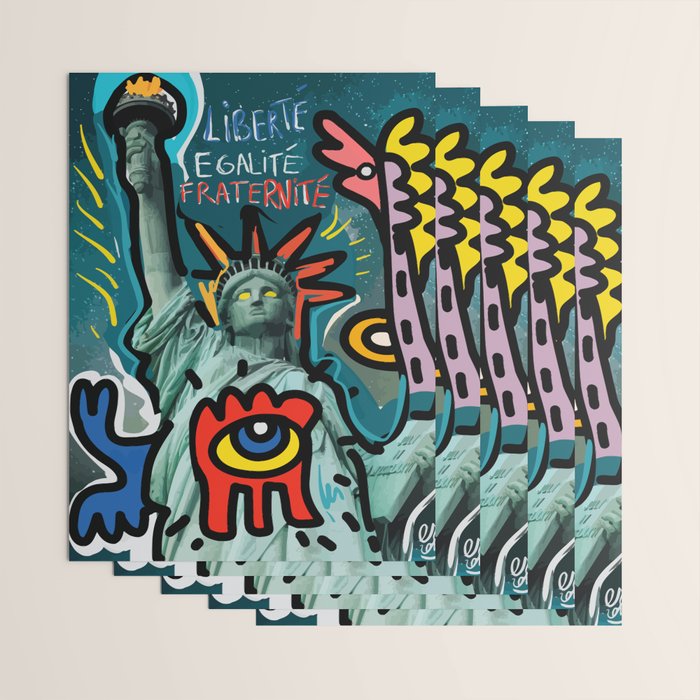 Liberté égalité fraternité Street Art French Graffiti Wrapping Paper Gallery Image 3