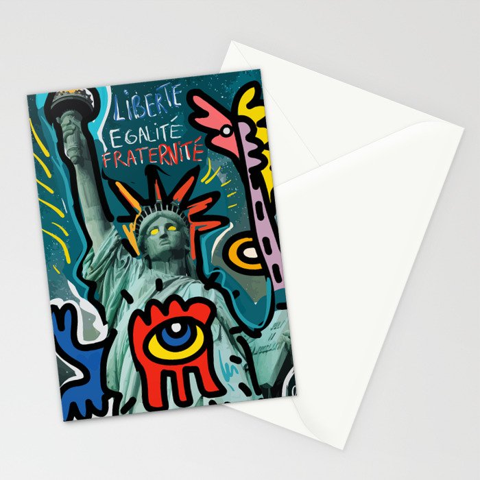 Liberté égalité fraternité Street Art French Graffiti Stationery Card Gallery Image 2