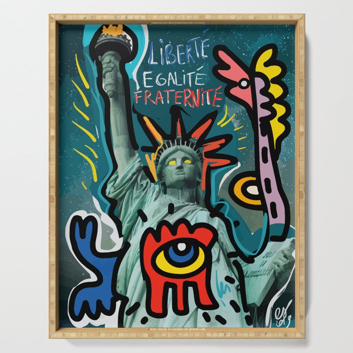 Liberté égalité fraternité Street Art French Graffiti Serving Tray Gallery Image 1